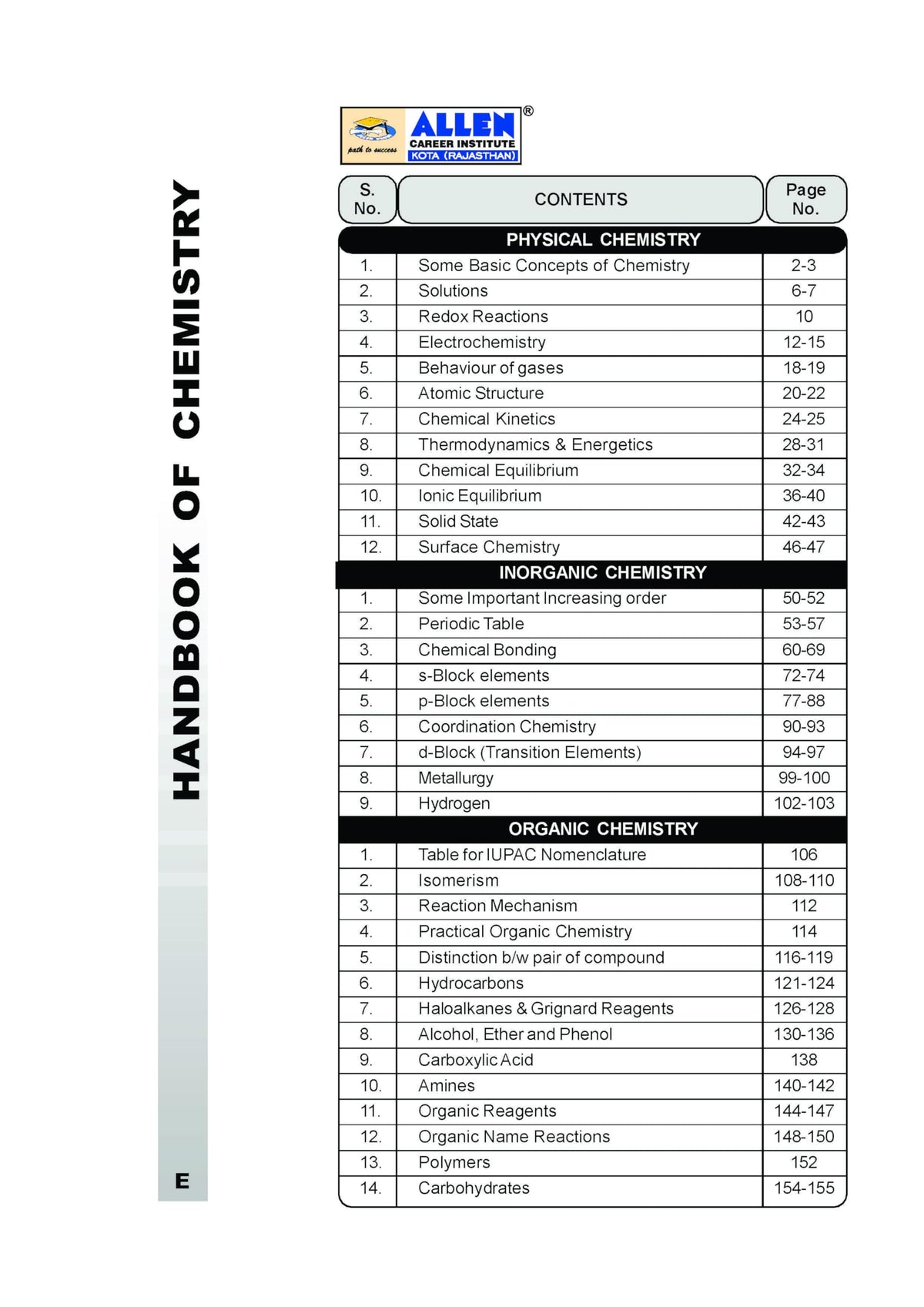 ALLEN Chemistry Handbook For NEET (UG) Exam (English) | NON RETURNABLE