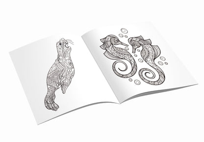 Mandala Sea Animals Art Coloring Book for Kids | 30 Ocean-Themed Mandala Designs to Enhance Art Coloring, Drawing & Focus | High Quality Premium Paper | Perfect Gift for Children & Teens
