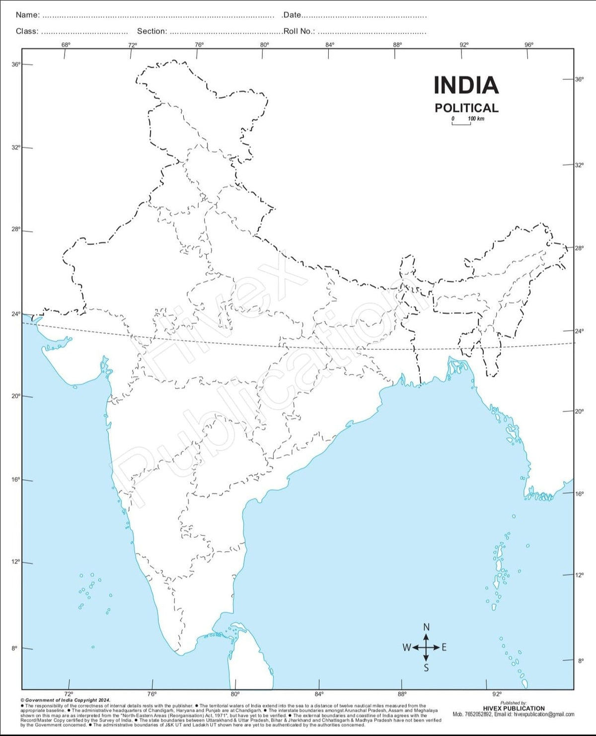 Outline Practice map of India and World (Both Political and Physical map) | A-4 BIG SIZE | Set Of 100 Maps | Printed on High Grade Paper