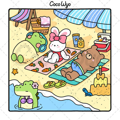Cozy Friends: Coloring Book for Adults and Teens Featuring Super Cute Animal Characters with Easy and Simple Designs for Relaxation 