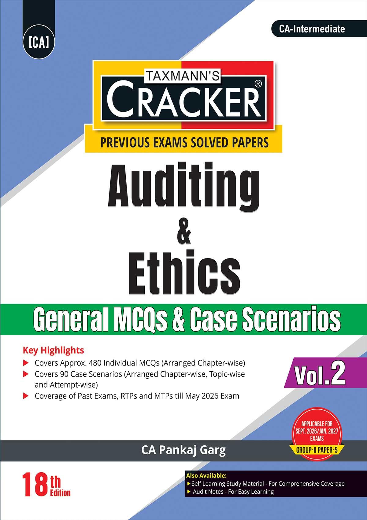Taxmann's CRACKER COMBO for CA Inter | Sept. 2026/Jan. 2027 Exams | Group II – Papers 4 to 6 | CRACKER Series | CMA, Auditing, and FM SM | June 2026 Edition | Set of 3 Books