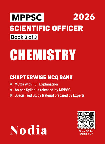 MPPSC Scientific Officer 2026 Chemistry Book 3 of 3 Chapterwise MCQ Bank | MCQs with Full Explanation | As per Latest MPPSC Syllabus