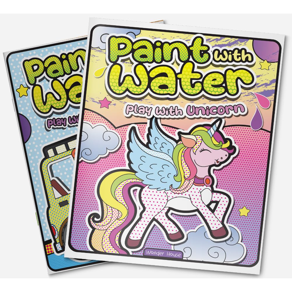 Paint with Water – Play with Unicorns Magical Scenes to Paint with Just Water | Ages 3–6 | 2+ Hours of Imaginative, Mess-Free Art Fun