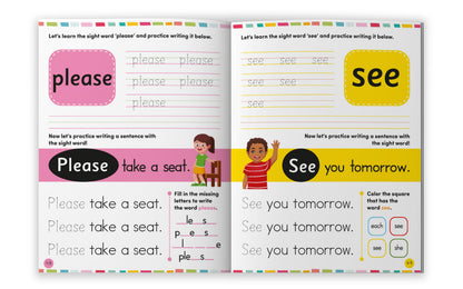 Sight Words and Sentences-Level 1: Practice Workbook of the Most Common Sight Words | Engaging Activities to Learn High-Frequency Words and Build Reading Fluency & Vocabulary for Preschool Kids I Ages 3+ [Select Learning]