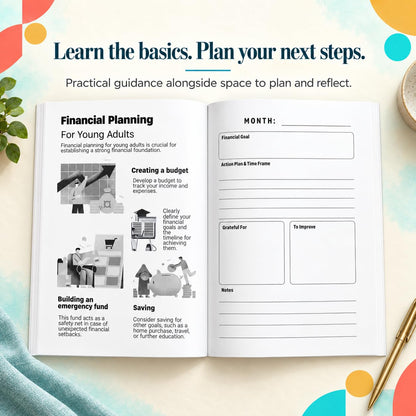 Your Financial Planner and Journal (205 Pages) | Budgeting, Saving, Investing, Debt Tracking, and Money Mindset Tool for Beginners: Learn Money Basics. Plan Simply. One Step at a Time