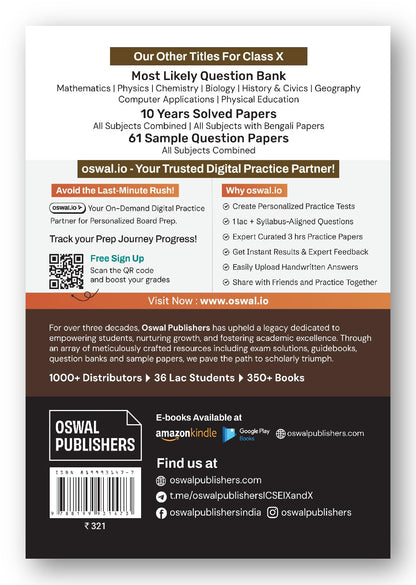Gurukul by Oswal ICSE Class 10 Geography Most Likely Question Bank for 2027 Exam | Chapterwise & Categorywise Questions, Competency Based Practice, 2025 Board Paper & SQP, MCQ Explanations