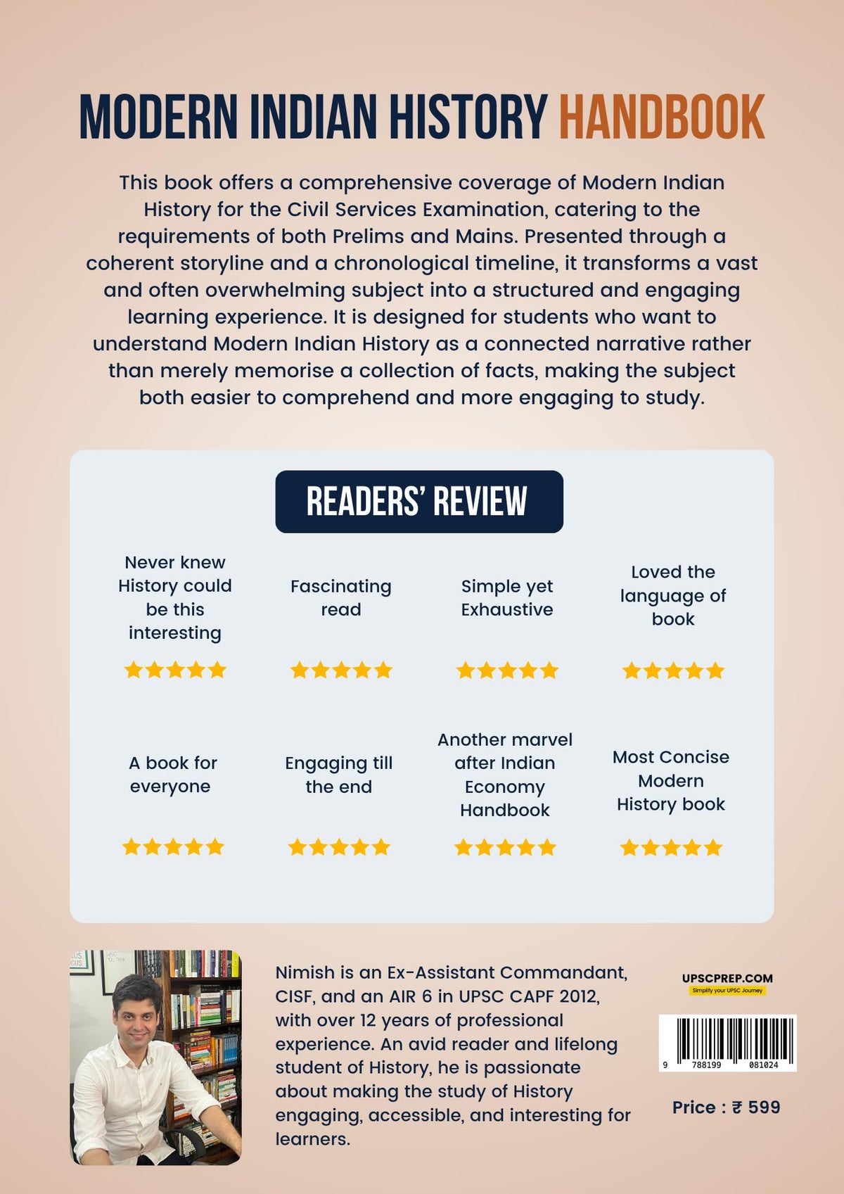 Modern Indian History Handbook | Nimish Kapur | 1st Edition | 2026 | UPSC Civil Services and Other Competitive Examinations | UPSC | State PCS | Mains | Prelims | Topic-wise PYQs | Modern Indian History | Indian National Movement | Free AnswerCraft