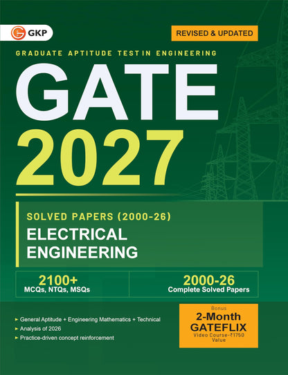 GATE EE 2027 : Electrical Engineering Year-wise Solved Papers 2000–2026 | 27 Years' Previous Year Papers & Answer Key | 2100+ MCQs, NTQs & MSQs | GATE EE PYQ Exam Prep