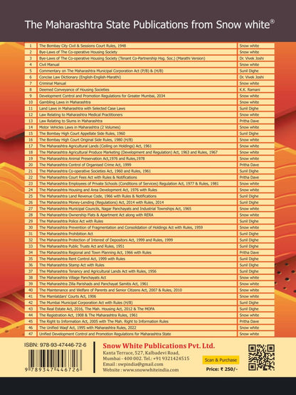 Snowwhite's The Maharashtra Rent Control Act ,1999 and The Maharashtra Rent Control Rules, 2017 - Bare Act with Short Notes - 2026 Edition