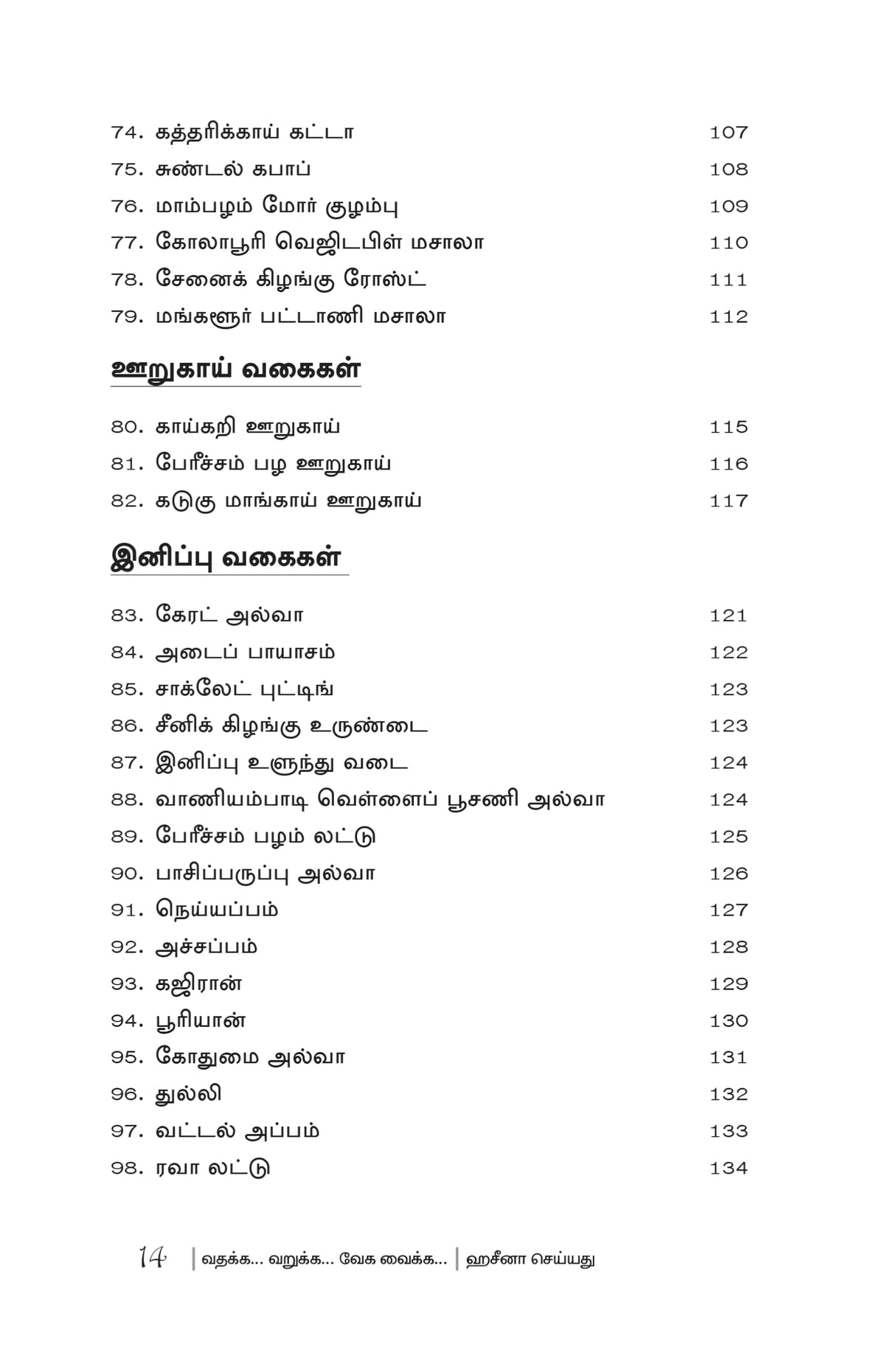 Vathakka Varukka Vega Vaikka, Tamil Cooking Recipe Book by Haseena Seyad