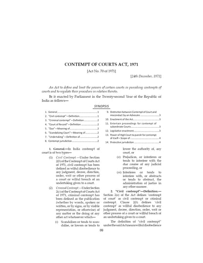 Lawmann's Contempt of Courts Act, 1971 | Bare Act with Comments (Lawmann's Series)