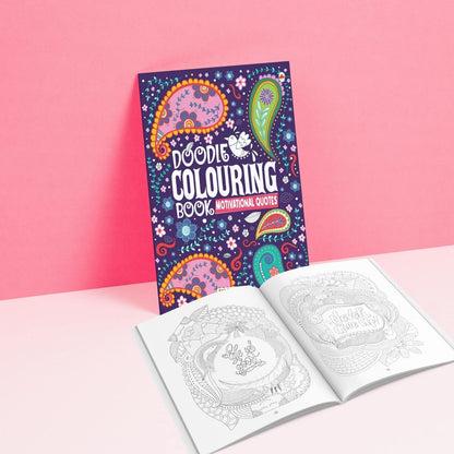 Doodle Colouring Book - Motivational Quotes - Age 4 - 99 - Gift to children for painting, drawing and colouring - Colouring Activity Book