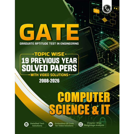 PW GATEWALLAH Computer Science & IT Topicwise Previous Year Solved Papers (2026 - 2008) with Video Solutions For 2027 Exams | Detailed Text Solutions