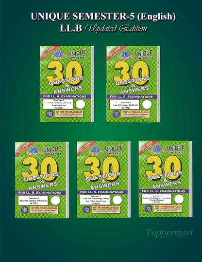 Nitin Prakashans Unique Law Series for CCS University For SEMESTER- 5th With 30 Questions & Answers For LLB Examination. (ENGLISH) EDITION-2025-2026) ... And Conveyancing (Practical Training)
