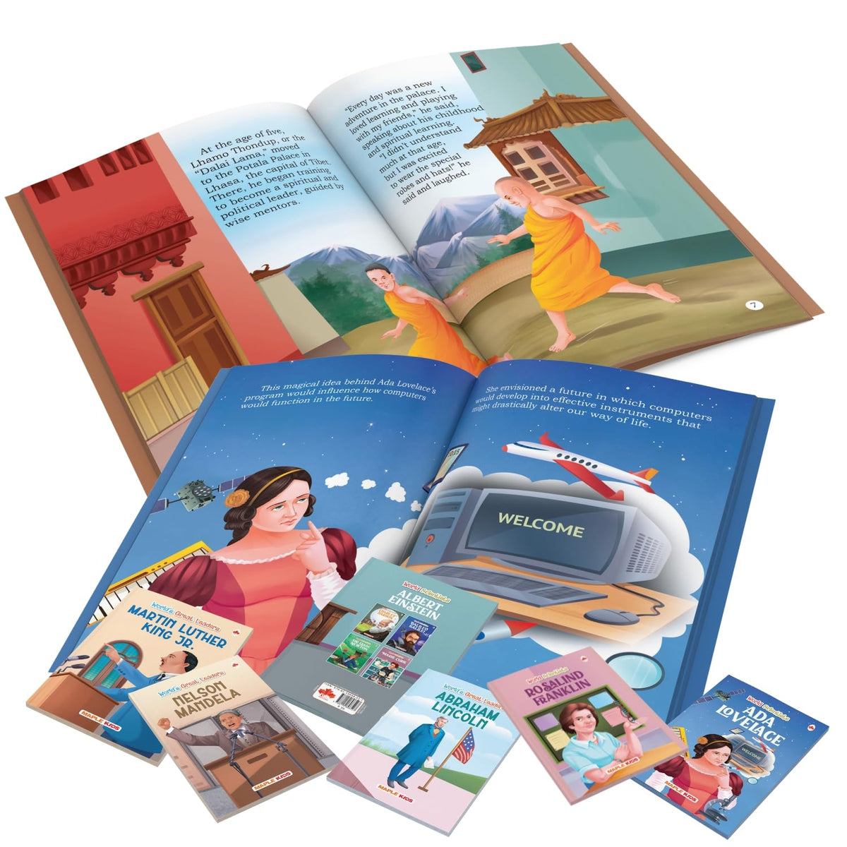 Story Books for Kids - World Famous Personalities (Set of 20 Books) (Illustrated) - Scientists, Entrepreneurs, Leaders - Biographies for Kids - Steve ... Newton, Abraham Lincoln, Churchill