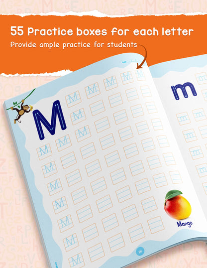 Blossom English Alphabet Writing Book for Kids | 3 to 5 Year Old | ABCD Capital and Small Letter Practice and Activities for Nursery Children | 55 Practice Boxes for each Letter [Paperback] Target Publication