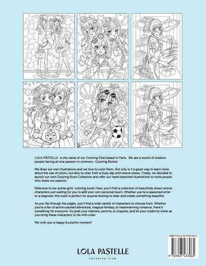 Anime Girls Coloring Book: Amazing Japanese anime illustrations for adults, teens, and kids