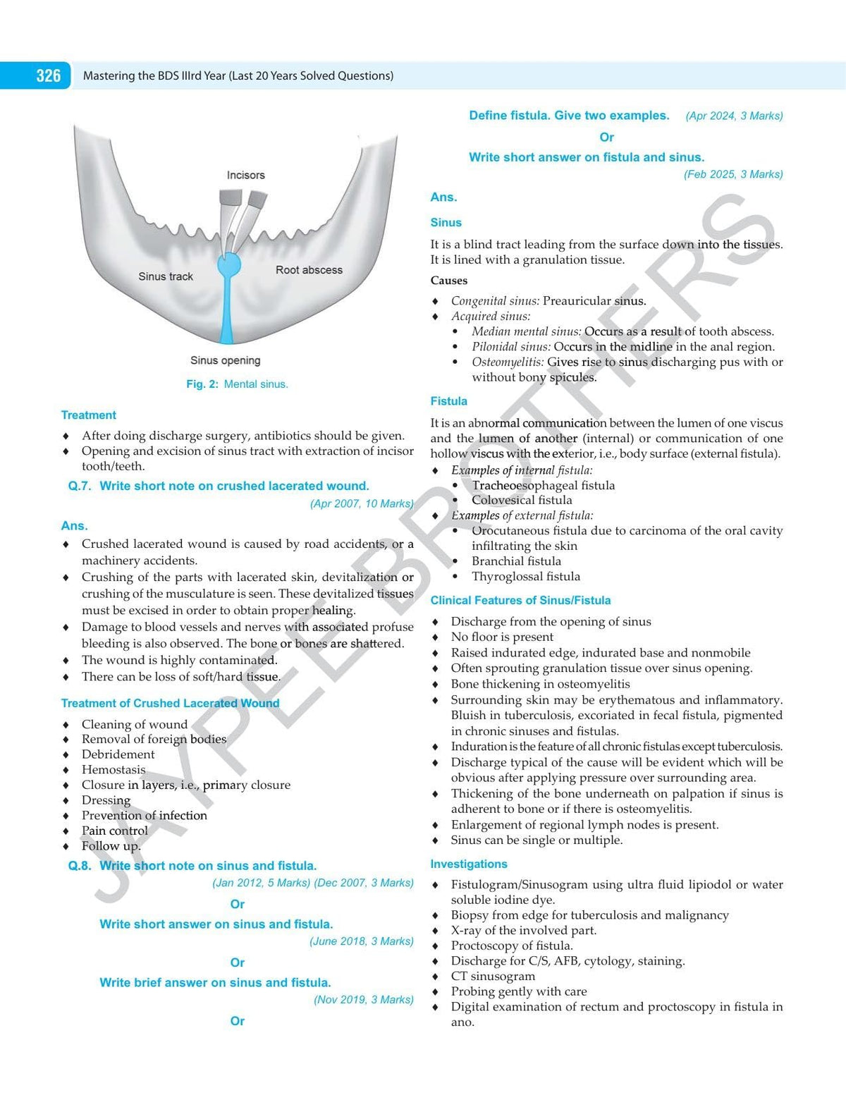 Mastering the BDS IIIrd Year, 11/E (Last 20 Years Solved Questions) for BDS 3rd Year Students and NEET-MDS Aspirants | General Medicine, Surgery and Oral Pathology with MCQs and Viva-Voce: 1