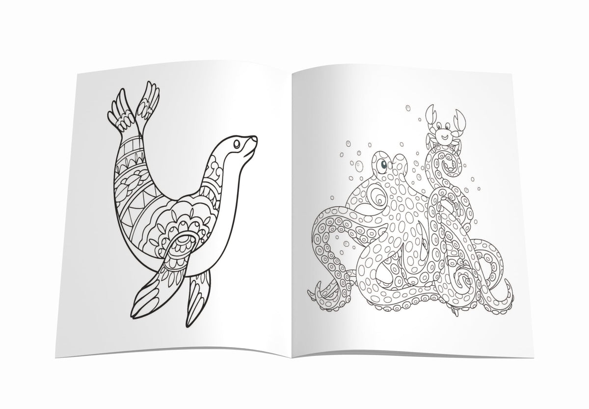 Mandala Sea Animals Art Coloring Book for Kids | 30 Ocean-Themed Mandala Designs to Enhance Art Coloring, Drawing & Focus | High Quality Premium Paper | Perfect Gift for Children & Teens