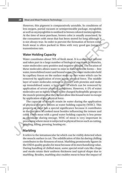 MEAT & MEAT PRODUCTS TECHNOLOGY INCLUDING POULTRY PRODUCTS TECHNOLOGY