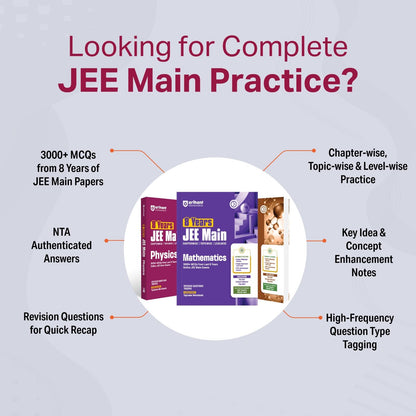 Arihant 8 Years JEE Main Physics PYQ Book 2027 | Chapterwise, Topicwise & Levelwise 3000+ MCQs| NTA Authenticated Answers, Chapter Weightage, Revision Questions & Topicwise Worksheets