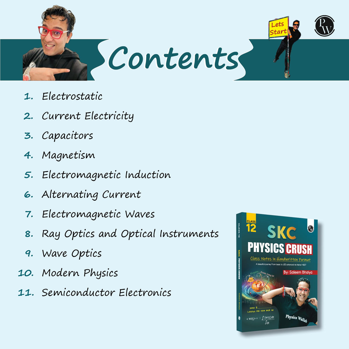 PW SKC Physics Crush Class 12 Handwritten Format Notes By Saleem Sir For JEE and NEET Exams | A Beautiful Journey From Basic to JEE Advanced via JEE/ NEET [Paperback] Saleem Ahmed