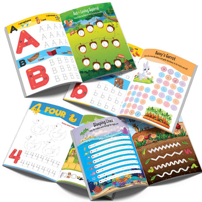 Tracing Books for Kids | Pencil Control Activity Book for Kids [4 Books] | Premium Quality Writing Practice Books - Alphabet ABC (Capital & Small Letters), Numbers, Lines & Pattern | Ages: 2 - 5 Years