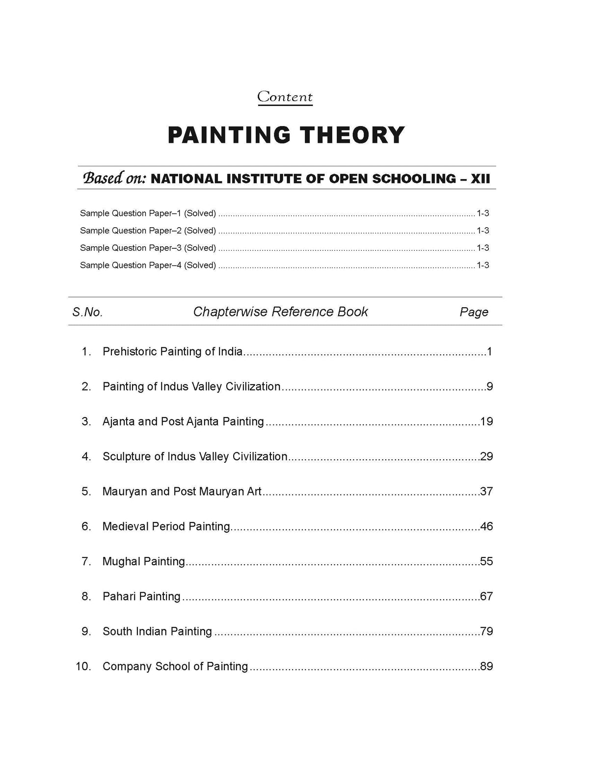 NEERAJ N-332 Painting Book Book - English Medium - for 12th Class of NIOS - Chapter Wise Help Book / Guide including Many Solved Sample Papers and ... Exam Notes– Published by Neeraj Publications