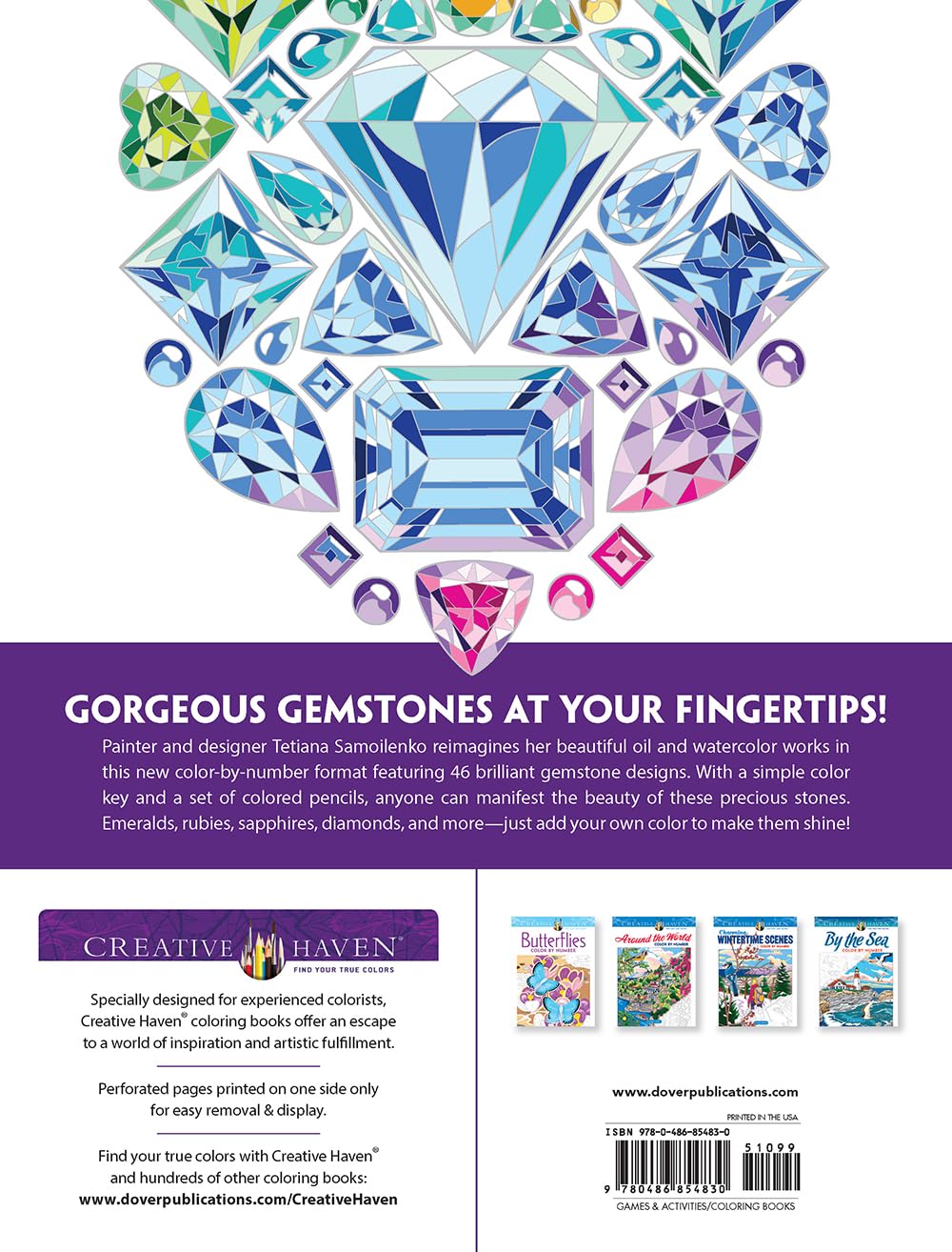 Creative Haven Gemstones Color by Number (Adult Coloring Books: Art & Design)