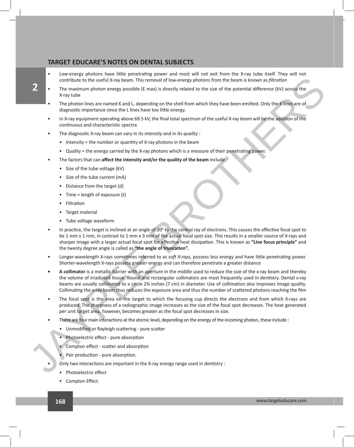 Target Educare’s Notes on Dental Subjects (POD)