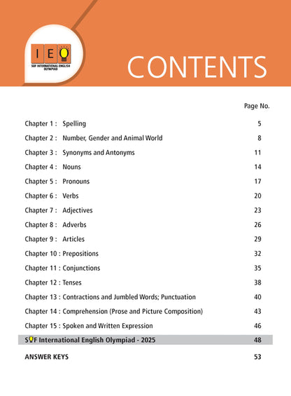 MTG International English Olympiad (IEO) Workbook Class 2 - Chapter-wise MCQs with Achievers Section - SOF Olympiad Books For 2026-27 Exam
