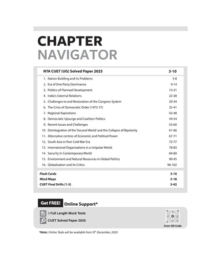 Arihant CUET UG 2026 Political Science Chapterwise Notes & Question Bank | Based on NTA Test Pattern | 1000+ NCERT-Based MCQs, Mind Maps, Flash Cards ... 2025 Solved Paper & Online Digital Support