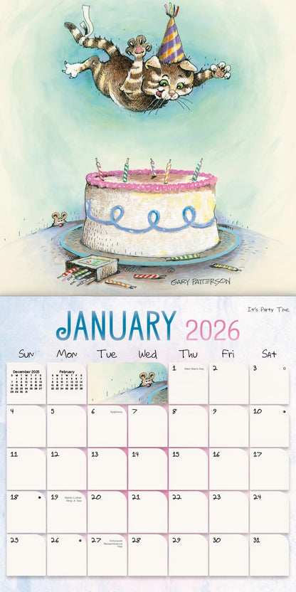 2026 Gary Patterson - Cats Wall Calendar