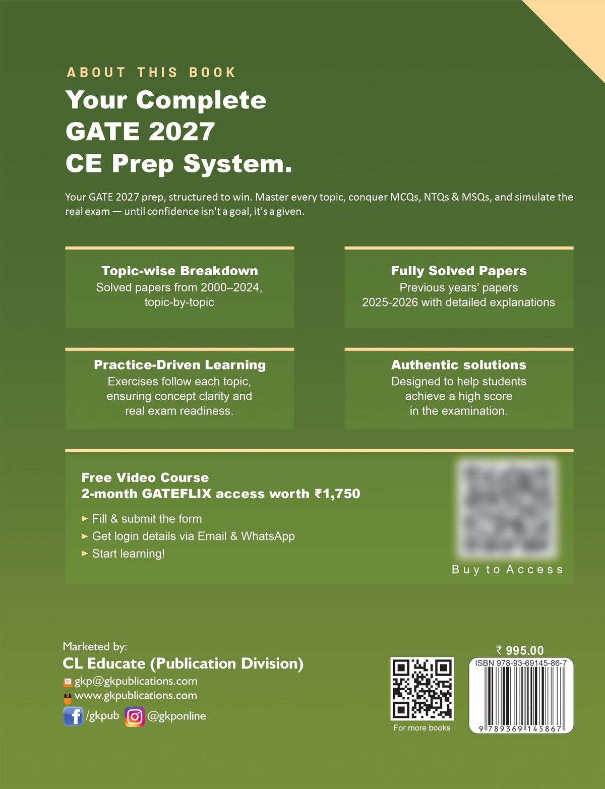 GATE 2027 Civil Engineering | Topic-wise Previous Year Solved Papers (2000–2026) | 27 Years PYQ with Detailed Solutions | MCQs, NTQs & MSQs | GATE CE Topicwise Question Bank