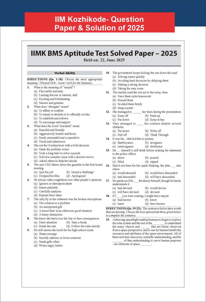 Disha 22 Year-wise IPMAT Previous 9 Year Solved Papers (2025 - 2017) for IIM Indore, Jammu, Rohtak & Kozhikode 5th Edition | PYQs Question Bank | JIPMAT, IIMK-BMS