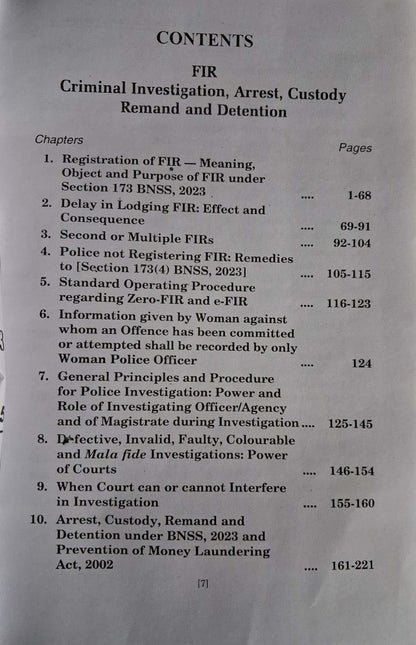 Criminal Law Book on FIR, Investigation, Arrest and Case Proceedings under BNSS 2023, Kamal Law House Kolkata