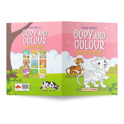 Brain Booster Activity Book Set (Set of 10 books) (Colourful Pages) - 3 Years to 5 Years Old - Learn and Practice ABC Capital and Small Letters, Mazes, Spot the Difference, Pencil Control, Dot to Dot, Mathematics - Fun Early Learning