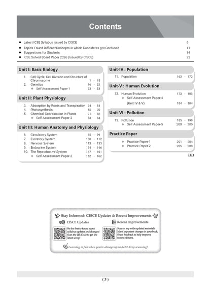Oswaal Class 10 ICSE Question Bank Biology (2017-2026) | For 2027 Exam Chapter-wise & Topic-wise with Competency Based Questions | Includes 2026 Paper - fully solved | Self-Assessment Papers