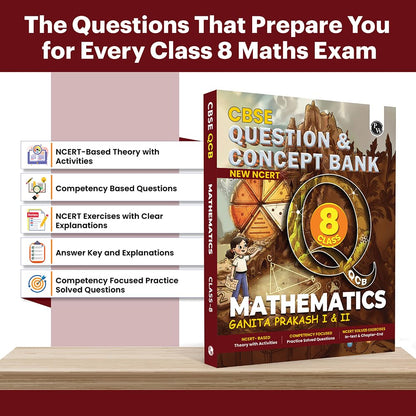 PW Concept & Question Bank Class 8 New NCERT Mathematics (Ganita Prakash I & II) Book for 2026 Exams| NCERT Based Theory & Questions with Solutions | Chapter-wise Practice Questions