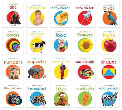 My First Learning Library: 20 Board Books Box Set for Kids | ABC, Numbers, Shapes, Colors, Animals, Fruits, Vegetables & Early Learning Books for Babies, Toddlers & Preschoolers (Ages 0–5)