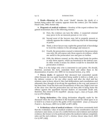 Medical Evidence | Death and Injury | Topic wise case laws on Medical Evidence | With Cross References to New Criminal Laws