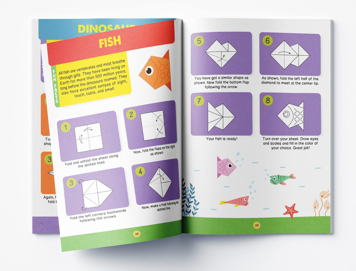 Origami | Step-By-Step Introduction To The Art Of Paper Folding Level 1 | Ages 5–9 Years | Beginners | Creativity | Kids Fine Motor Skills | Paper Folding | Premium Paperback | Latest Edition
