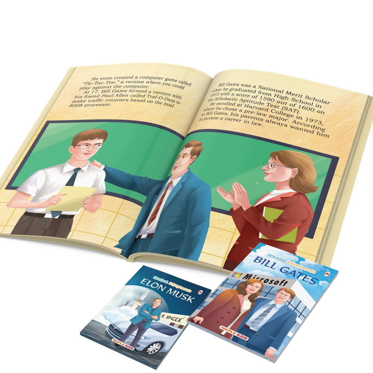 Story Books for Kids - World's Greatest Entrepreneurs (Set of 5 Books) (Illustrated) - Biographies for Kids - Elon Musk, Bill Gates, Jeff Bezos, Steve Jobs, Henry Ford - Age 6+