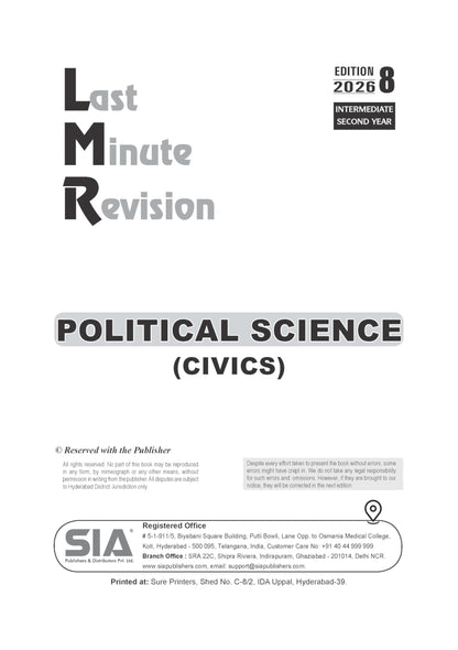 TG LMR Intermediate Second Year CEC Political Science (Civics), Economics, Commerce and Accountancy (3 Book Set) Edition 8 Latest & Updated 2026