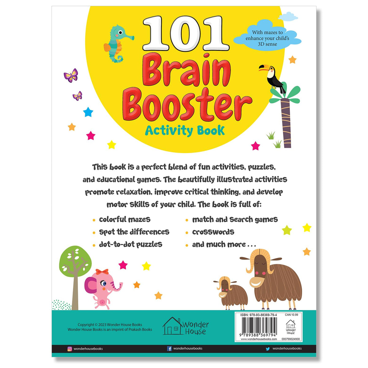 101 Brain Booster Activity Book | Fun Activity Book For Children | Puzzles, Games, Educational Activities | Ages 5 And Up