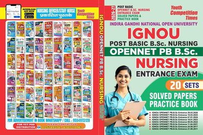 Youth Competition Times IGNOU Post Basic B.Sc. Nursing OPENNET PB Entrance Exam, 20 Sets Solved Papers Practice Book 2026-27