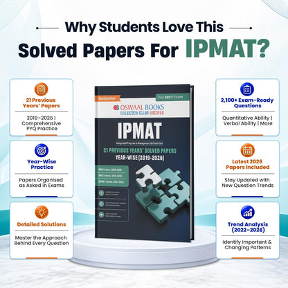 Oswaal IPMAT 21 Previous Years' Solved Papers (2019–2026) | Latest 2026 Solved Papers | 2100+ Questions with Detailed Solutions | IPMAT Indore, Rohtak & JIPMAT | Trend Analysis (2022–2026)
