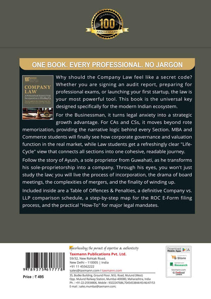 Taxmann's Company Law — A Fictionalised Journey from Incorporation to Winding Up – Structured Equally as a Readable Story and a Statutory Compliance Manual