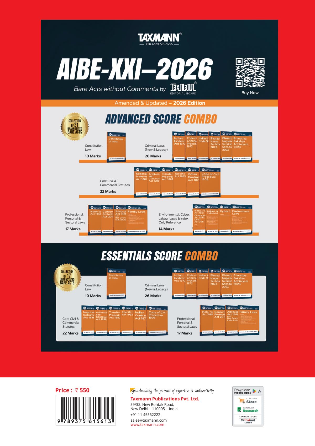 Taxmann's AIBE – All India Bar Examination | CRACKER – Covering Bare Act Navigation | Answering Strategies | Subject-wise Guides | In-Depth Analysis of AIBE-XX | 11 Years of Solved Papers | Others