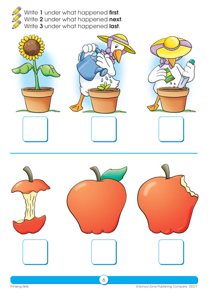 School Zone Thinking Skills Workbook: 64 Pages, Preschool, Kindergarten, Problem-Solving, Logic & Reasoning Puzzles, Ages 3 to 5 (Get Ready! Book Series)